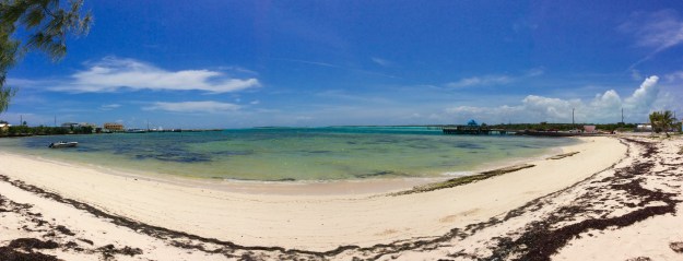 Clarence Town (marina building on the left), Long Island, Bahamas