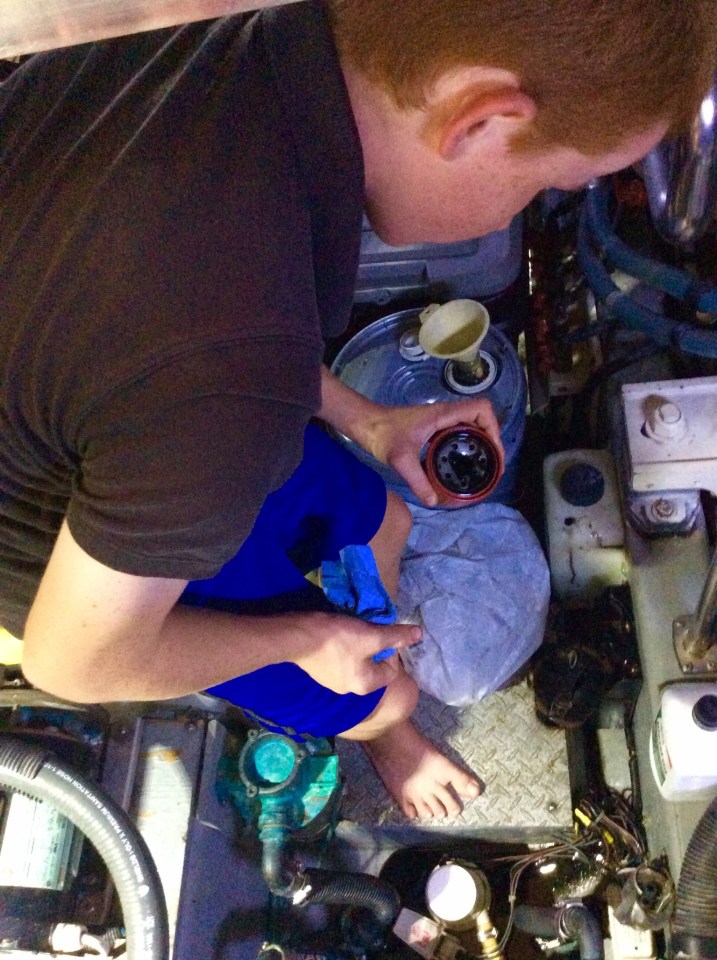 Securely dispose of old oil filter