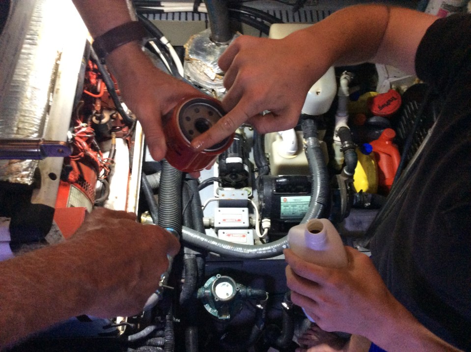 Lube outer ring of new filter with clean oil