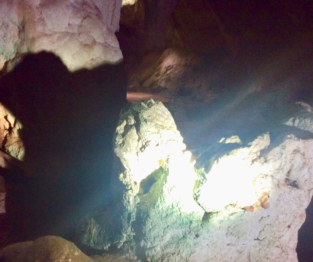 Carving in the stones in the cave, Long Island, Bahamas
