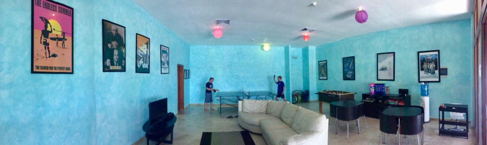 R&R in the game room, Puerto Bahia Marina, Dominican Republic