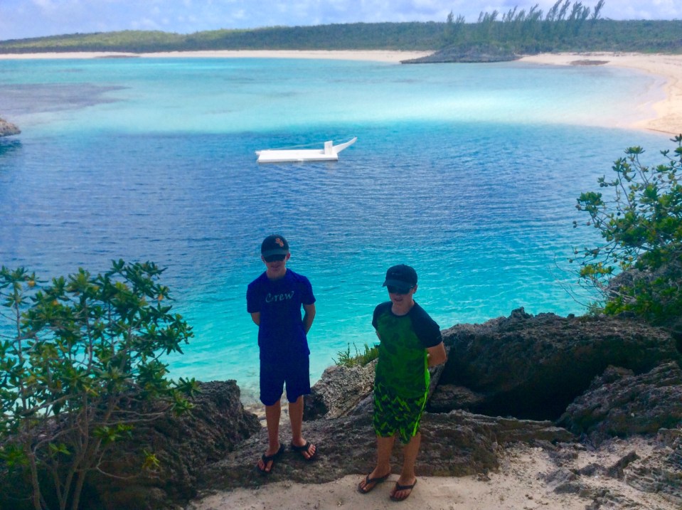 Ryan & Ronan at Dean's Blue Hole, Long Island, Bahamas