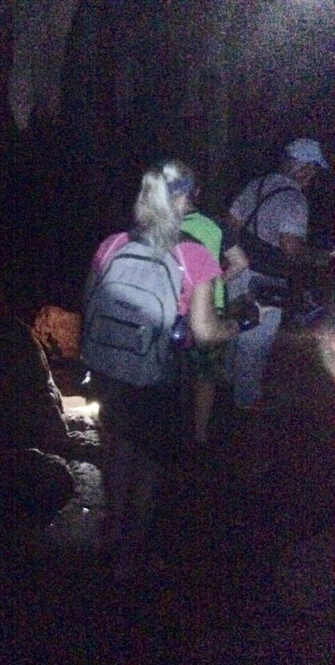 Theresa in the cave, Long Island, Bahamas