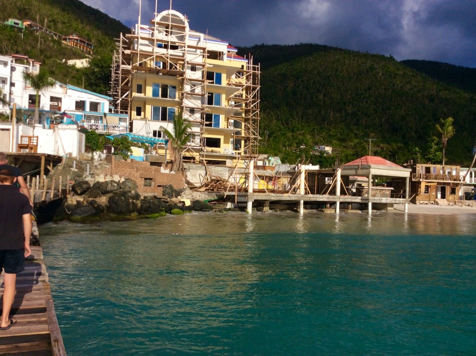 Construction behind what used to be Quintos restaurant just off the dinghy dock, Cane Garden Bay, BVIs (March 2018)