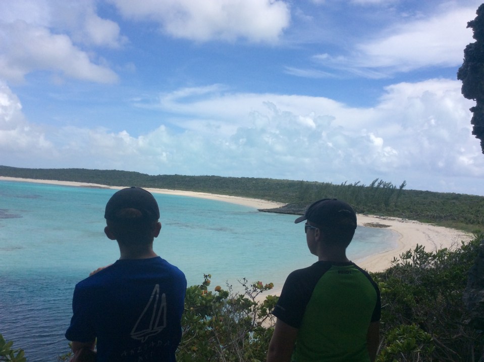 Ryan & Ronan at Dean's Blue Hole, Long Island, Bahamas