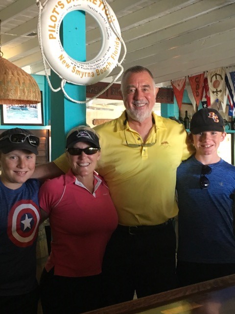 Pilot's Discretion life ring at Staniel Cay Yacht Club, Exumas, Bahamas, (May 2018)