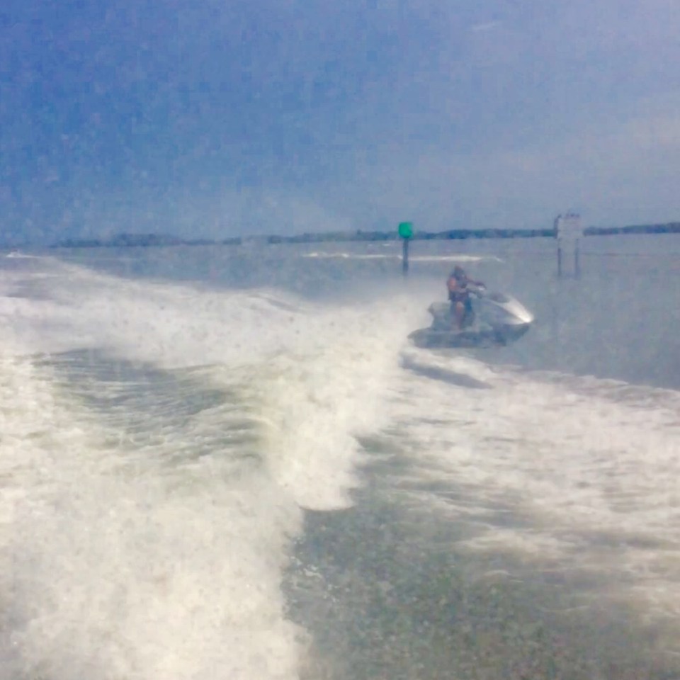 Jet skier in our wake