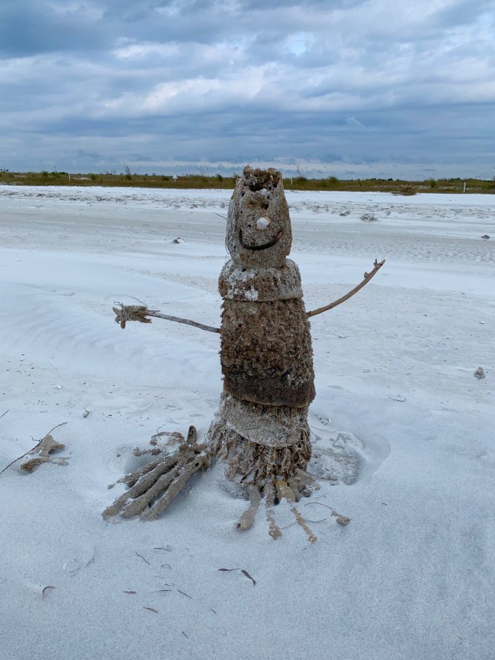Beach snowman
