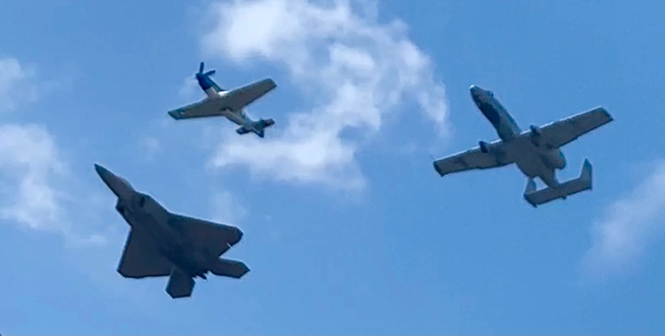 F-22 Raptor, P-51 Mustang, A-10 Thunderbolt